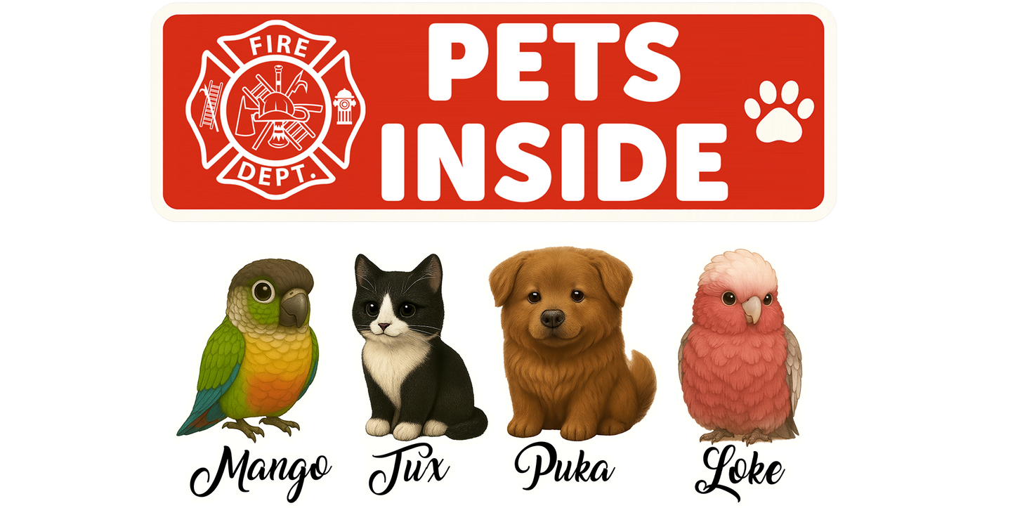 Custom Emergency Pet Alert Sticker Set