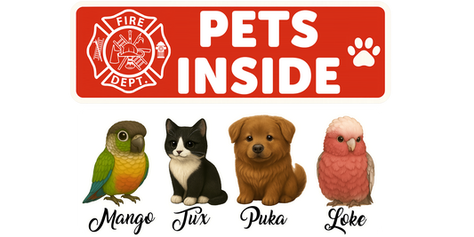 Custom Emergency Pet Alert Sticker Set